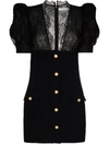 ALESSANDRA RICH LACE-PANELLED MINI DRESS