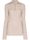 JIL SANDER HALF ZIP WOOL SWEATER