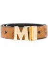 Mcm Claus M Reversible Belt 1" In Visetos In Brown