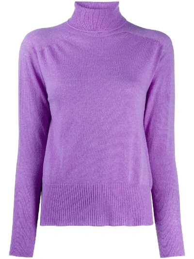 Alysi Fine Knit Jumper In Purple