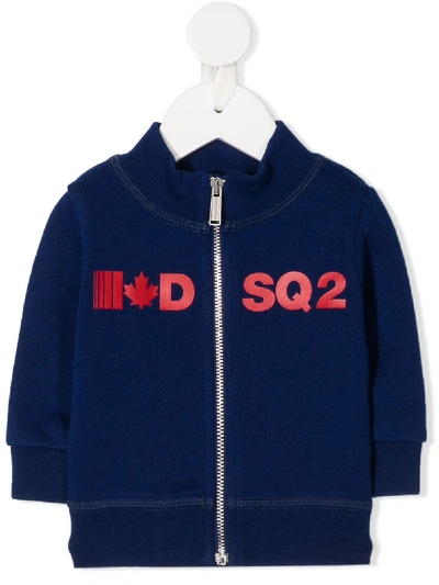 Dsquared2 Babies' Logo-print Bomber Jacket In Blue