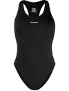 Vetements Cutout Printed Swimsuit In Black