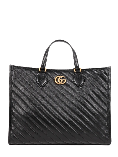 Gucci Gg Marmont Shopping Bag In Black