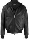 DSQUARED2 HOODED ZIP-UP BOMBER JACKET