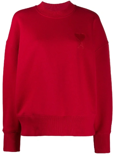 Ami Alexandre Mattiussi Ami De Coeur Sweatshirt In Red