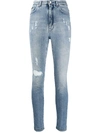 DOLCE & GABBANA AUDREY RIPPED HIGH-WAISTED JEANS