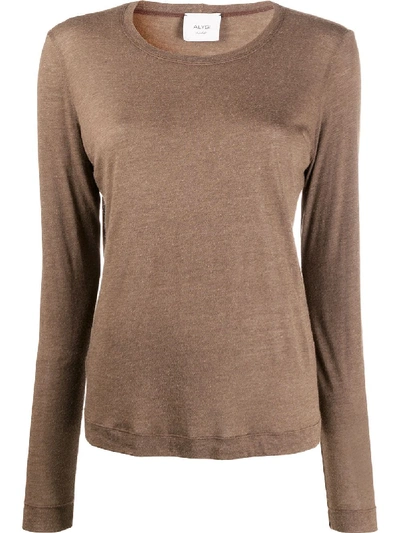 Alysi Loose Fit Knitted Top In Brown