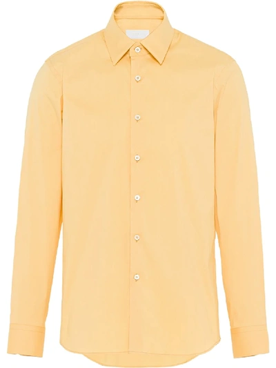 Prada Long-sleeve Buttoned Shirt In Yellow