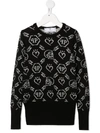 PHILIPP PLEIN JUNIOR MONOGRAM PRINT ROUND NECK JUMPER