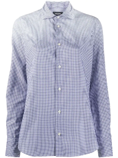 Dsquared2 Ombré-effect Gingham Shirt In Blue