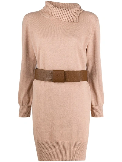 Fabiana Filippi Belted Knit Dress In Neutrals