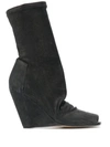 RICK OWENS OPEN-TOE WEDGE BOOTS