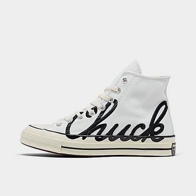 Converse Unisex Chuck Taylor Signature Chuck 70 High Top Casual Shoes In White