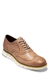 Cole Haan 'zerogrand' Wingtip In Beige/ Golden Rod/ Optic White