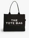 Marc Jacobs 'the Large Tote' Black Tote Bag With Contrasting Logo Print In Black