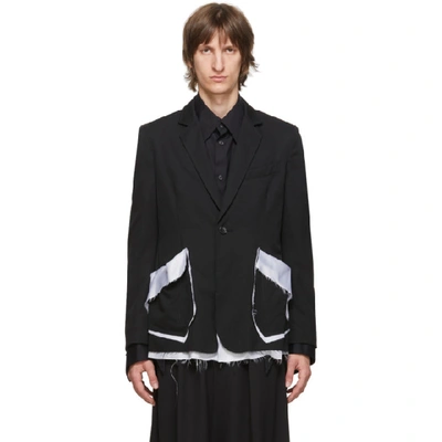 Sulvam Distressed Single-breasted Blazer In Black | ModeSens Sulvam Distressed Single-breasted Blazer In Black | ModeSens