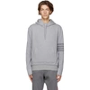 THOM BROWNE GREY LOOPBACK 4-BAR HOODIE