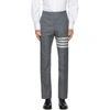 Thom Browne 4-bar Plain Weave Suiting Trousers In Grey