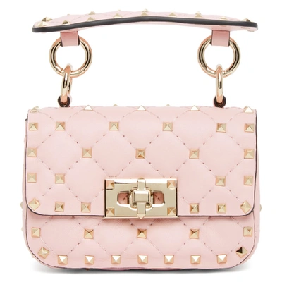 Valentino Garavani Valentino Pink  Micro Rockstud Spike Bag In 16q Pinkqua
