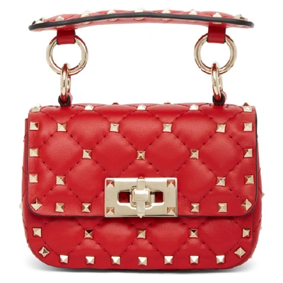 Valentino Garavani Micro Rockstud Spike Bag In Red