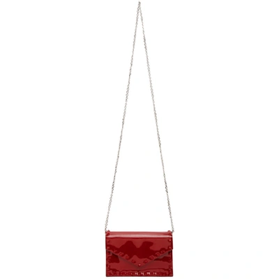 Valentino Garavani Valentino Red  Patent Rockstud Envelope Wallet Bag In 0ro Redv