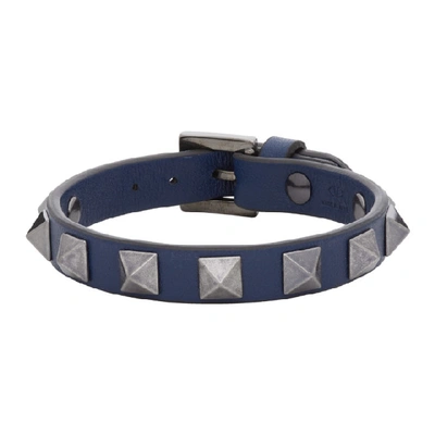 Valentino Garavani Valentino Blue  Rockstud Bracelet In 52p Dk Blue
