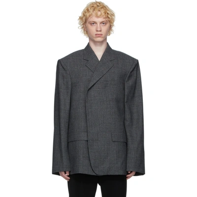 Balenciaga Grey Blurry Prince Of Wales Phone Holder Blazer