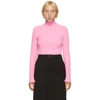 BALENCIAGA PINK PLEATED TURTLENECK