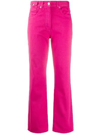 Almaz High-rise Bootcut Cropped Jeans In Pink