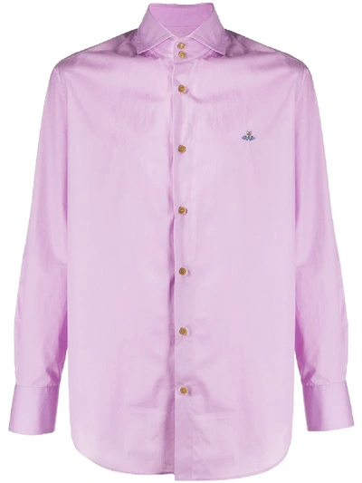Vivienne Westwood Embroidered Logo Shirt In Pink