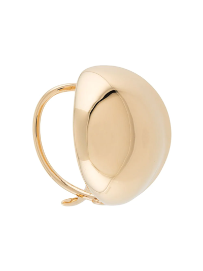 Bottega Veneta Oval Shape Cuff Bracelet In Metallic