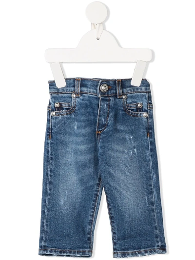 Balmain Babies' Denim Shorts In Blue