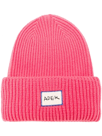 Ader Error Ribbed-knit Beanie In Pink