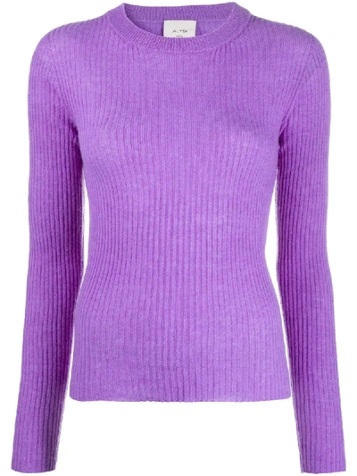 Alysi Ribbed-knit Jumper In Purple
