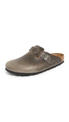 Birkenstock Boston Soft Footbed Clogs In Iron
