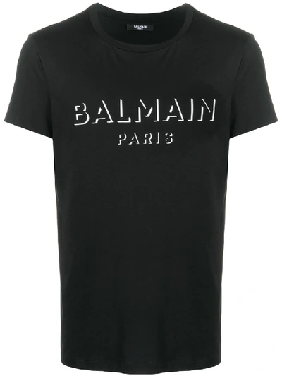 Balmain Graphic Logo T-shirt In Black