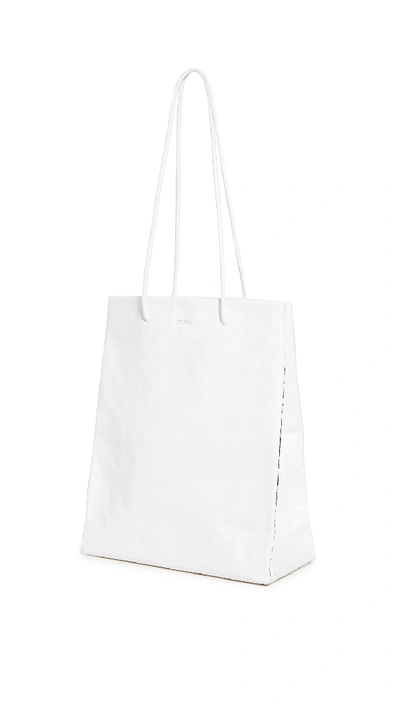 Medea Busted Tall Leather Top-handle Bag In White