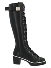 GIUSEPPE ZANOTTI GIUSEPPE ZANOTTI DESIGN WOMEN'S BLACK LEATHER BOOTS,RW00001001 41