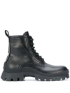 Dsquared2 Leather Ankle Lace-up Boots In Black
