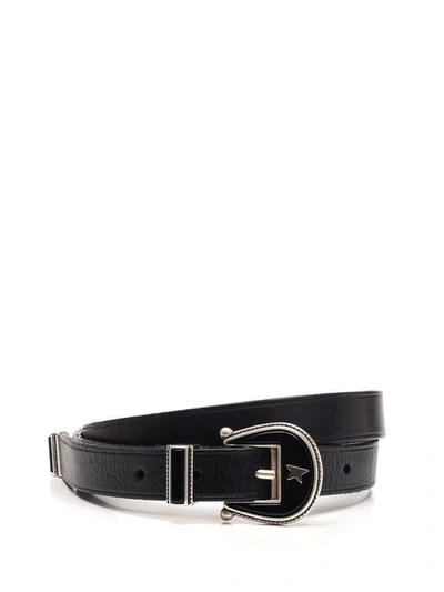 Golden Goose Womens Black Leather Belt