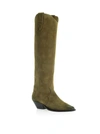 ISABEL MARANT ÉTOILE ISABEL MARANT ÉTOILE WOMEN'S GREEN SUEDE BOOTS,19ABT007219A006S50TA 36