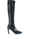OFF-WHITE BUCKLE-DETAIL OVER-THE-KNEE BOOTS