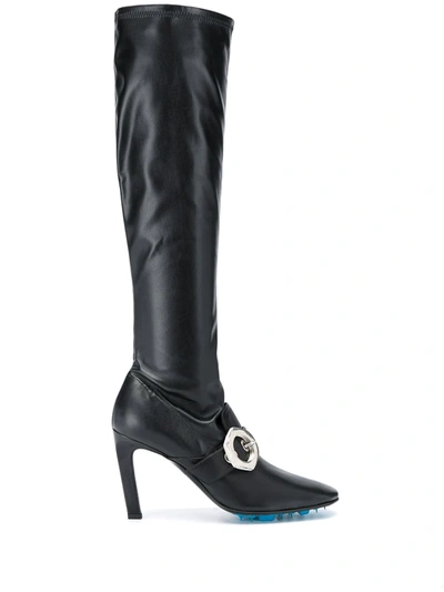 Off-white Buckle-detail Over-the-knee Boots In Black