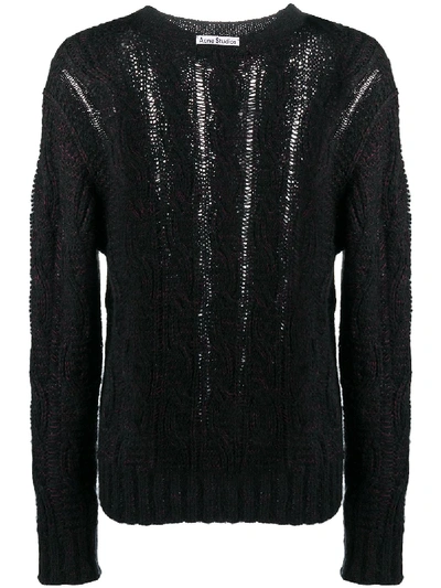 Acne Studios Karava Cable-knitted Jumper In Black