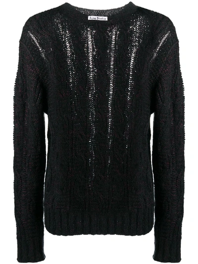 Acne Studios Karava Cable-knitted Sweater In Black