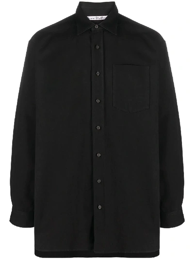 Acne Studios Act On Truth Fringed Shirt In Black