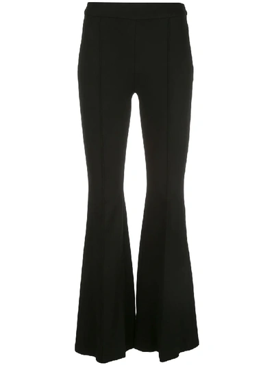 Rosetta Getty Flared Mid-rise Stretch-woven Trousers In Black
