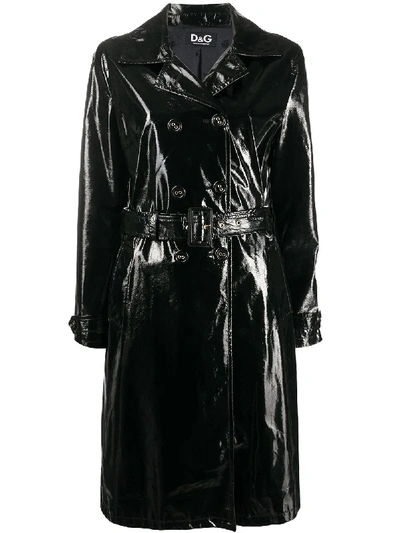 Pre-owned Dolce & Gabbana 1990s Trench Coat In Black