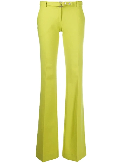 Pre-owned Versace 2000s  Flared Trousers In Green