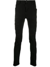 Dsquared2 Distressed Low-rise Skinny Jeans In Black